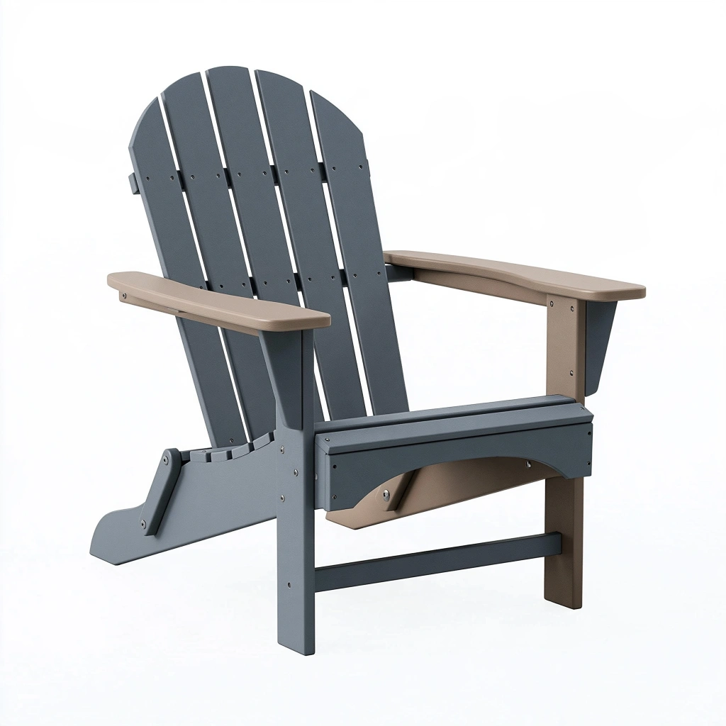 Adirondackstuhl 86 x 80 x 98 cm Kunststoff Grau/Taupe klappbar für Garten und Terrasse