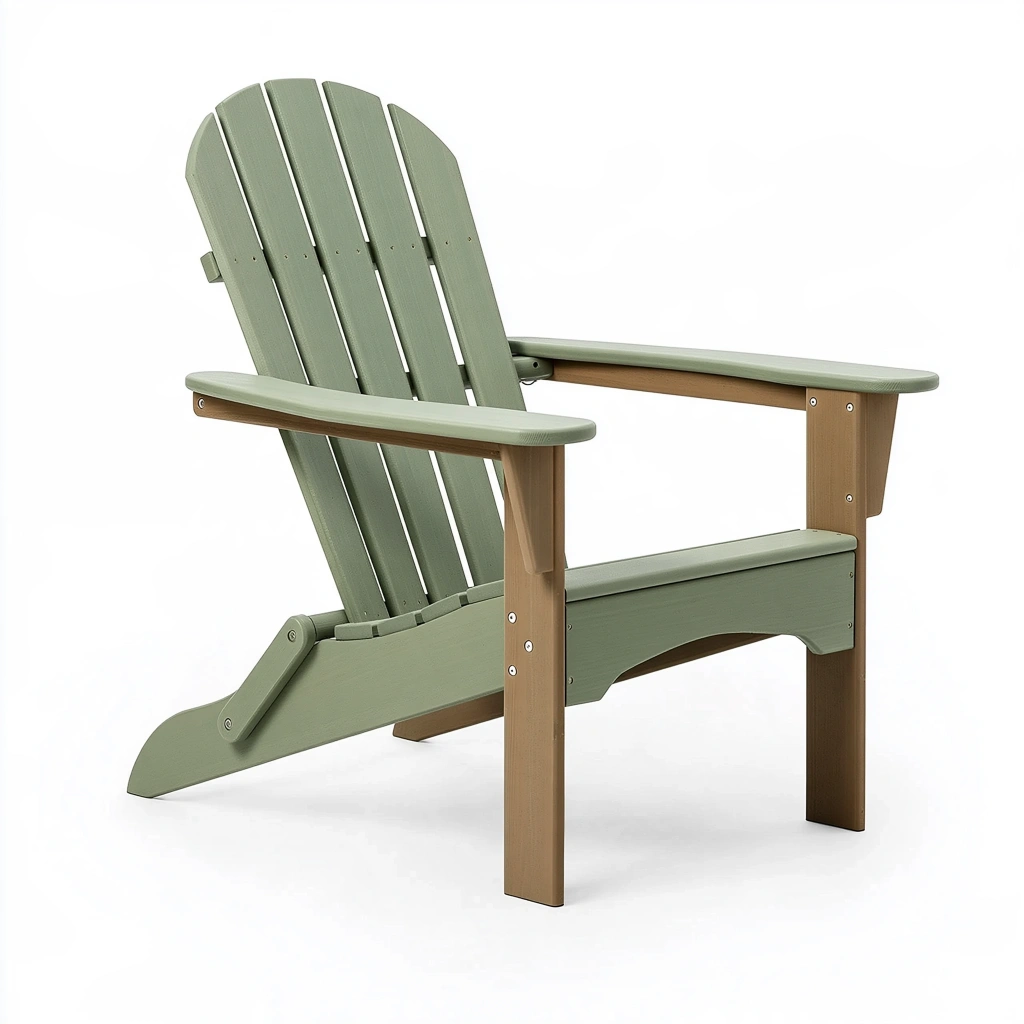 Adirondack Gartenstuhl 88 x 78 x 98 cm aus Kunststoff in Grün Braun klappbar