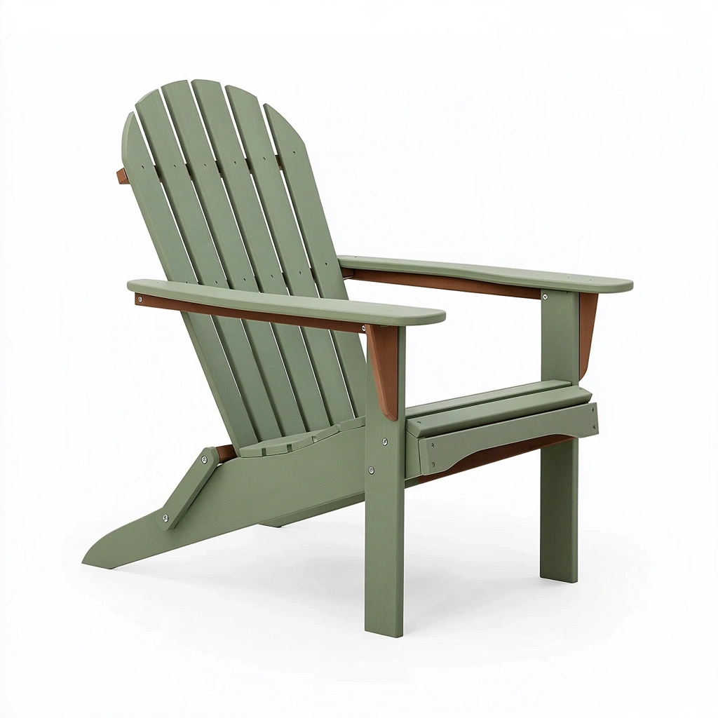 Adirondack Gartenstuhl 98 x 76 x 92 cm aus Holz Grün Braun mit breiten Armlehnen