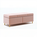 Sitzbank 120 x 40 x 45 cm Rosa Textil gepolstert mit Stauraum
