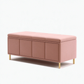 Sitzbank mit Stauraum 140 x 45 x 50 cm rosa Kunstleder gepolstert modern mit 3 Türen