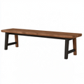 Sitzbank 180 x 40 x 45 cm aus Holz in Braun Schwarz - industrielle Esszimmerbank