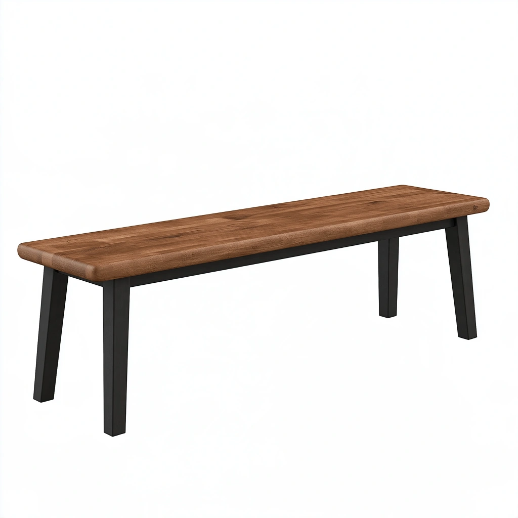 Sitzbank 140 x 35 x 45 cm Holz Metall Braun Schwarz Industriestil