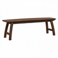 Sitzbank 120 x 35 x 45 cm Holz dunkelbraun - klassische Flurbank mit Verstrebungen