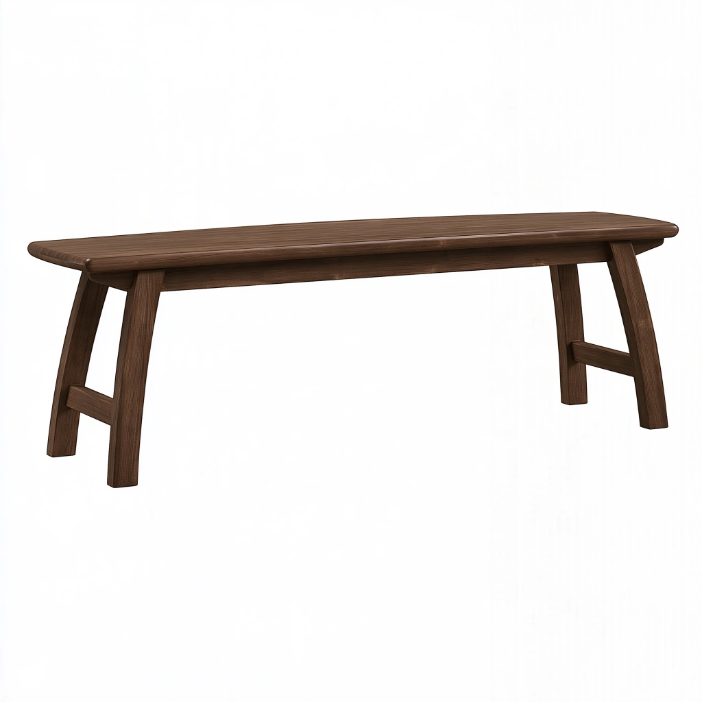 Sitzbank 120 x 35 x 45 cm Holz dunkelbraun - klassische Flurbank mit Verstrebungen