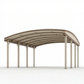 Carport 500 x 300 x 250 cm aus Metall in Beige mit gebogenem Dach