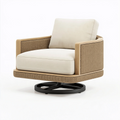 Drehsessel 90 x 85 x 88 cm Beige Holz Textil - drehbarer Loungesessel