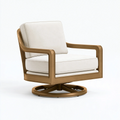 Drehsessel 75 x 80 x 85 cm mit Textilbezug in Beige und Metallgestell im modernen Stil