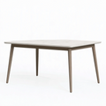 Esstisch 160 cm x 90 cm x 75 cm weiße Steinoptik Holzgestell skandinavischer Stil
