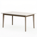 Esstisch 160 x 90 x 75 cm in Weiß und Braun mit Holzgestell im modernen Stil