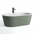 Freistehende Badewanne 170 x 75 x 58 cm aus Acryl Grün Weiß mit geriffelter Außenfläche