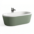 Freistehende Badewanne 170 x 80 x 58 cm Acryl Grün Weiß oval modern
