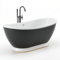 Freistehende Badewanne 170 x 75 x 75 cm Acryl Schwarz Weiß modern