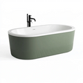 Freistehende Badewanne 170 x 80 cm aus Acryl Grün Weiß mit gerippter Oberfläche